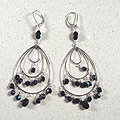 #820 Black swarovski chandelier earrings