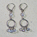 #822 Blue crystal dangle earrings