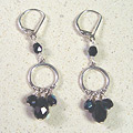 #823 Black swarovski dangle earrings