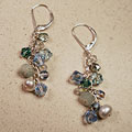 #972 Blue & green dangle  earrings
