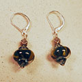 #973 Blue & green glass  earrings